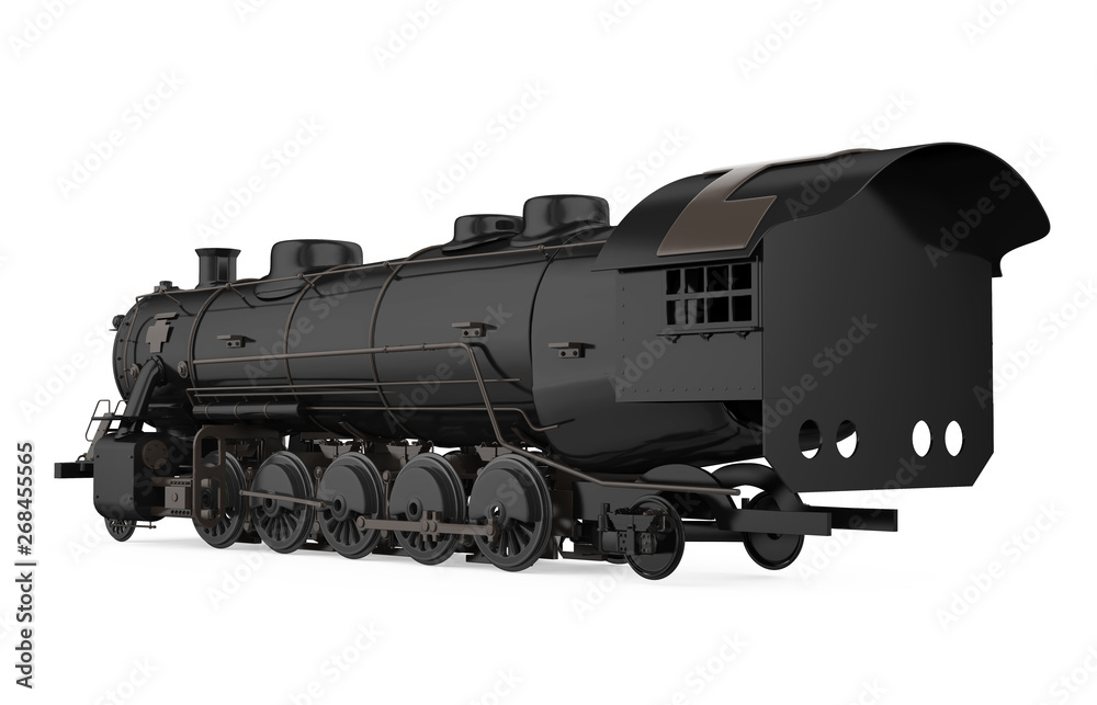 Naklejka premium Old Steam Locomotive Isolated