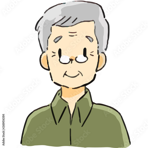 表情　おじいさん　笑顔