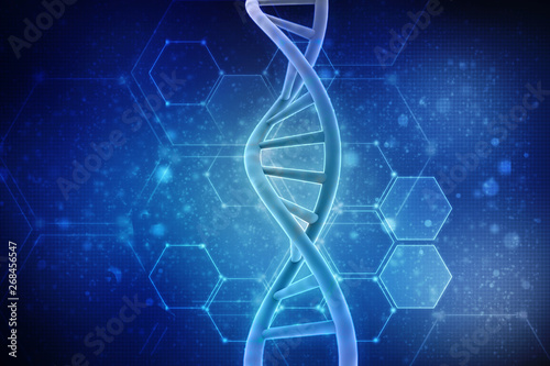 3d render of dna structure, abstract background