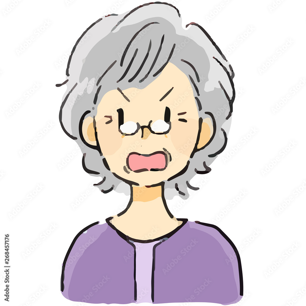 表情 おばあさん 怒る 表情 おばあさん 怒る