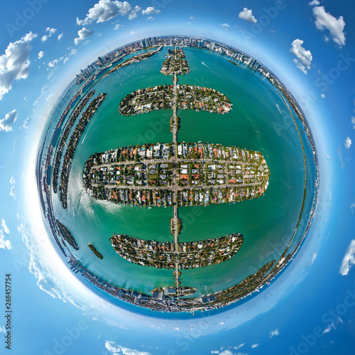 Wallpaper Mural Miami Venetian Island Little planet aerial Torontodigital.ca