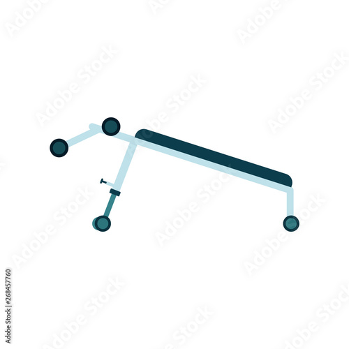 Side view of bench for abs exercise flat cartoon style