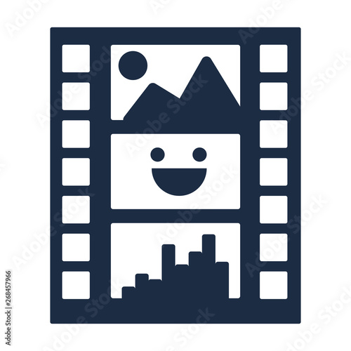 Film strip flat vector icon