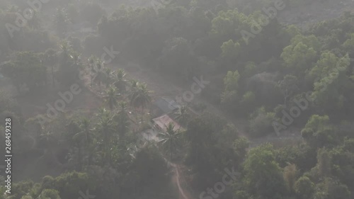 Pajaka kshetra pilgrimage place near Udupi, India, 4k aerial ungraded/flat photo