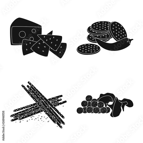 Vector illustration of ingredient and organic   logo. Set of ingredient and product stock symbol for web.