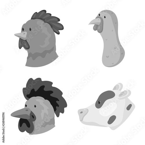 Vector illustration of countryside and homestead logo. Collection of countryside and breeding stock vector illustration.