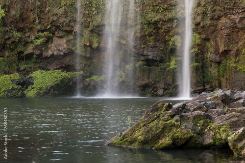 The base of the Whangarei Falls in Northland, New Zealand.