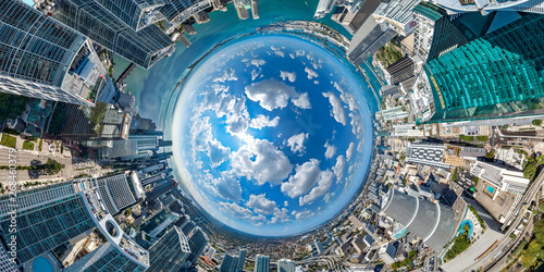 Wallpaper Mural Miami Downttown Little Planet View Aerial panorama Torontodigital.ca