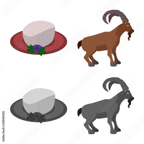 Isolated object of culture and sightseeing icon. Collection of culture and originality stock symbol for web.