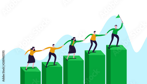 Business concept with simple people character. online ecommerce business in modern flat design template for web landing page, banner, presentation, flyer, poster, social media. Vector illustration - V