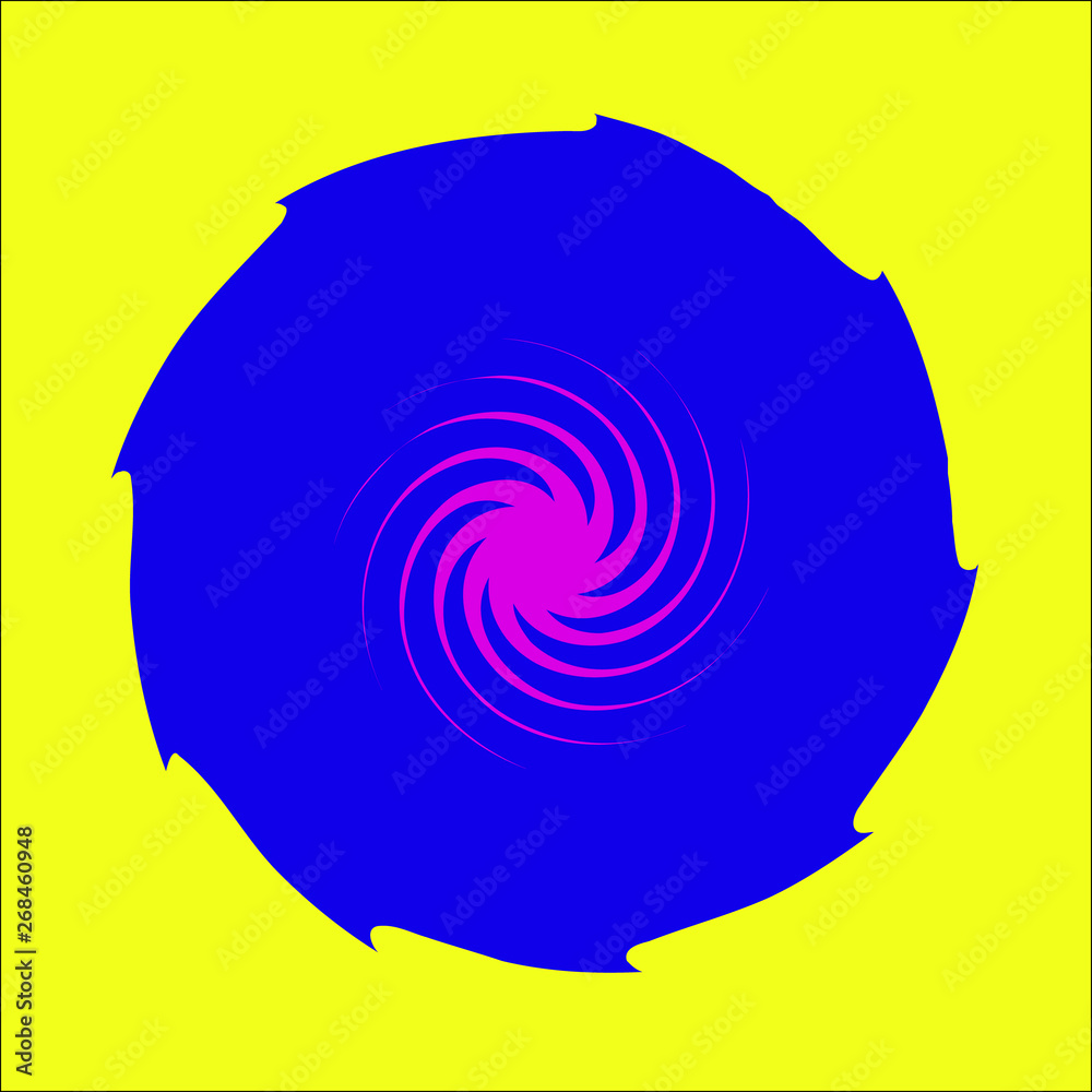 abstract icon, colored shapes on yellow background abstract icon, colored shapes on yellow background