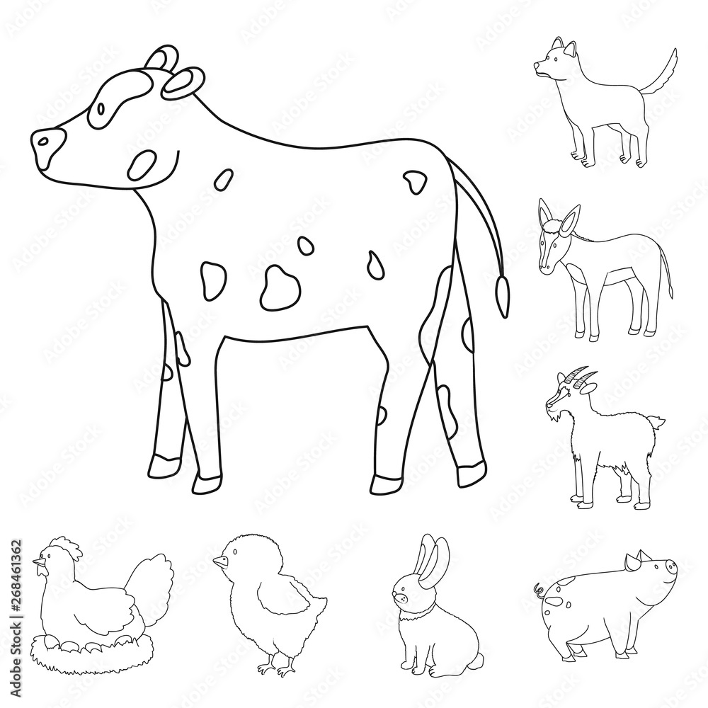Vector design of homemade and countryside sign. Collection of homemade and agriculture stock symbol for web.