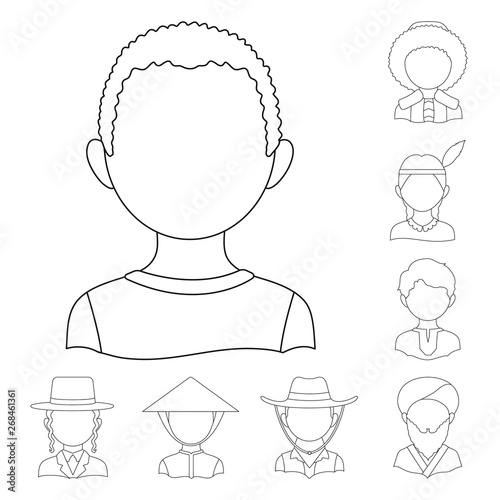 Isolated object of imitator and resident logo. Set of imitator and culture stock symbol for web.