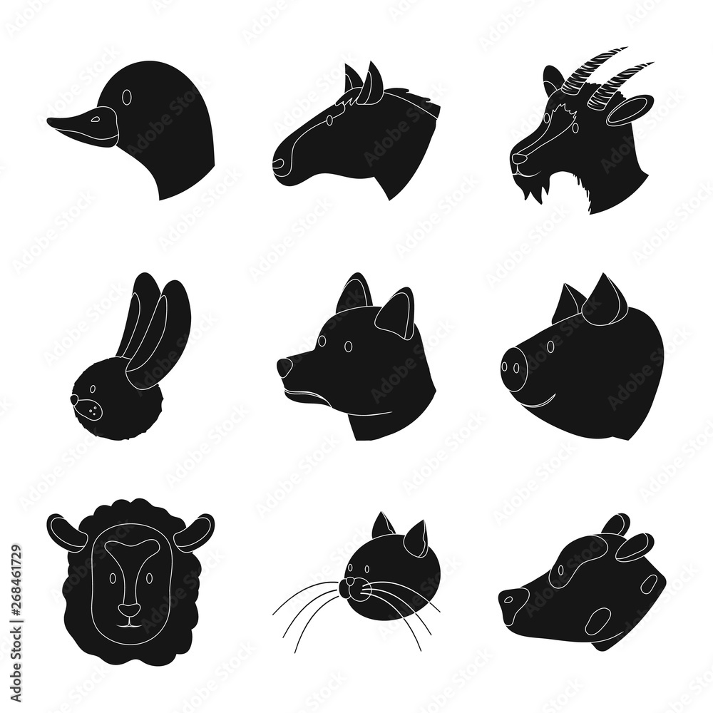 Isolated object of ranch and organic symbol. Collection of ranch and head stock vector illustration. Isolated object of ranch and organic symbol. Collection of ranch and head stock vector illustration.