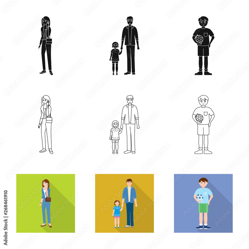 Vector design of character and avatar icon. Set of character and portrait stock symbol for web. Vector design of character and avatar icon. Set of character and portrait stock symbol for web.