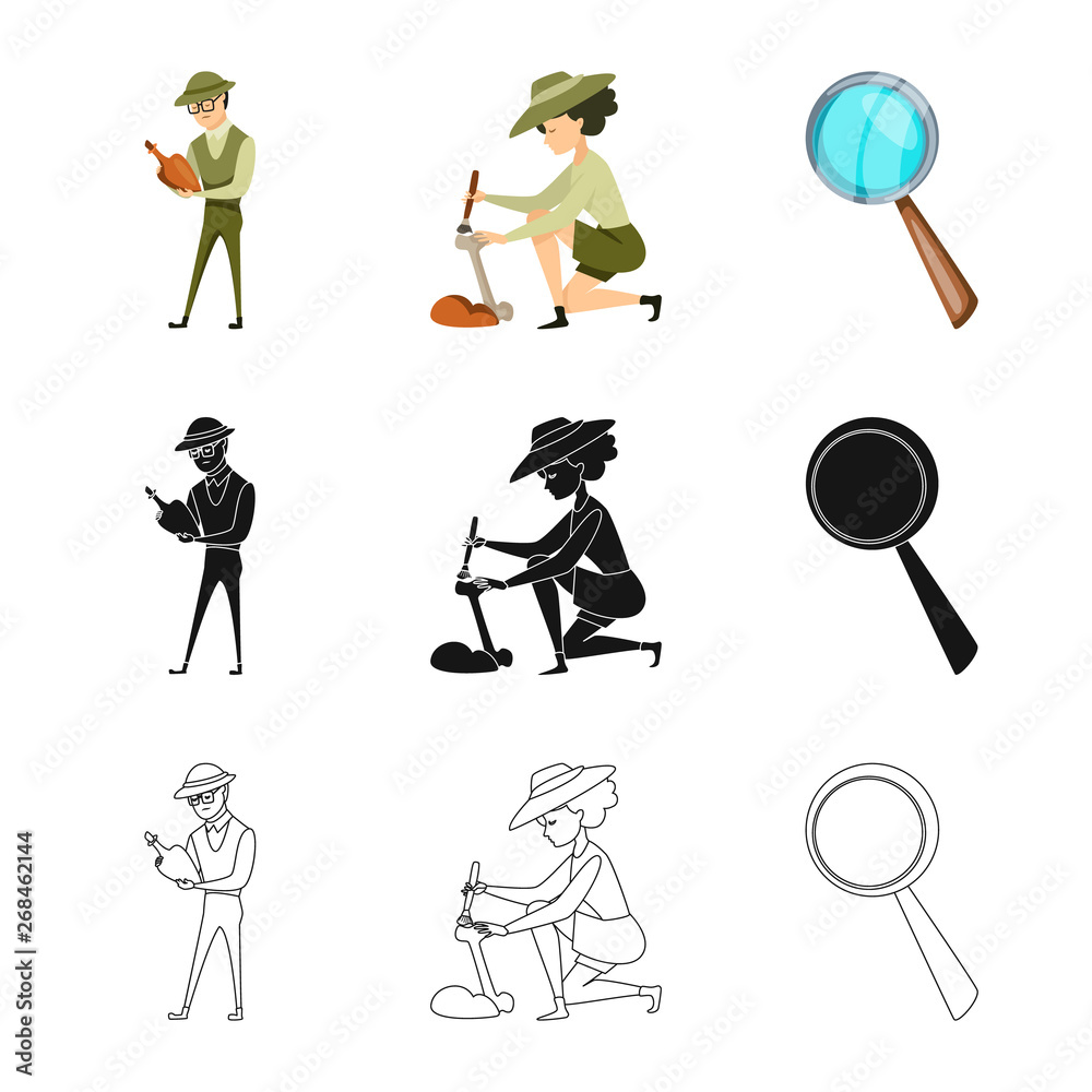 Isolated object of story and items sign. Collection of story and attributes  stock vector illustration.