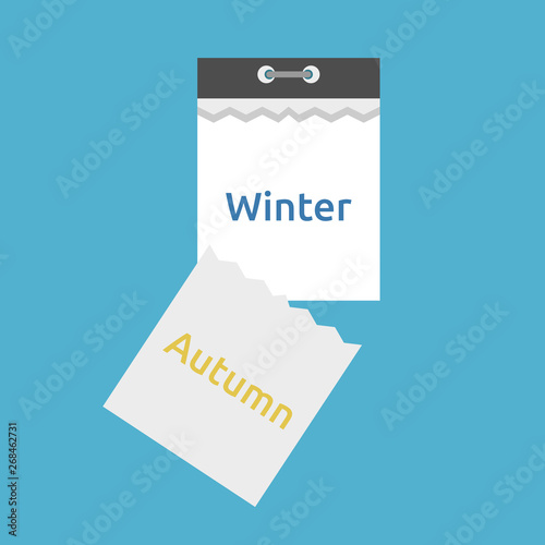 Tear-off calendar, winter, autumn