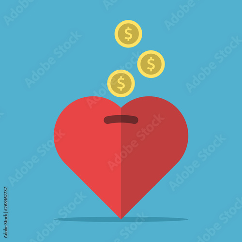 Money falling in money-box