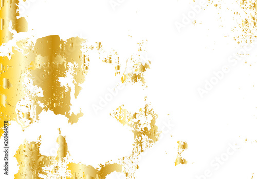 Gold texture messy brush stroke.