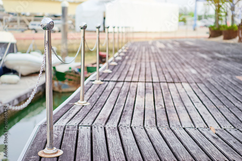 Wooden dack of sea embankment. photo