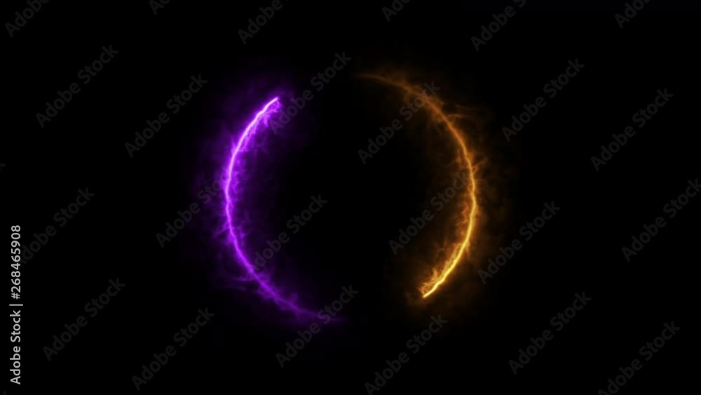 purple and orange ring fire, sphere particle purple and orange ring fire, sphere particle