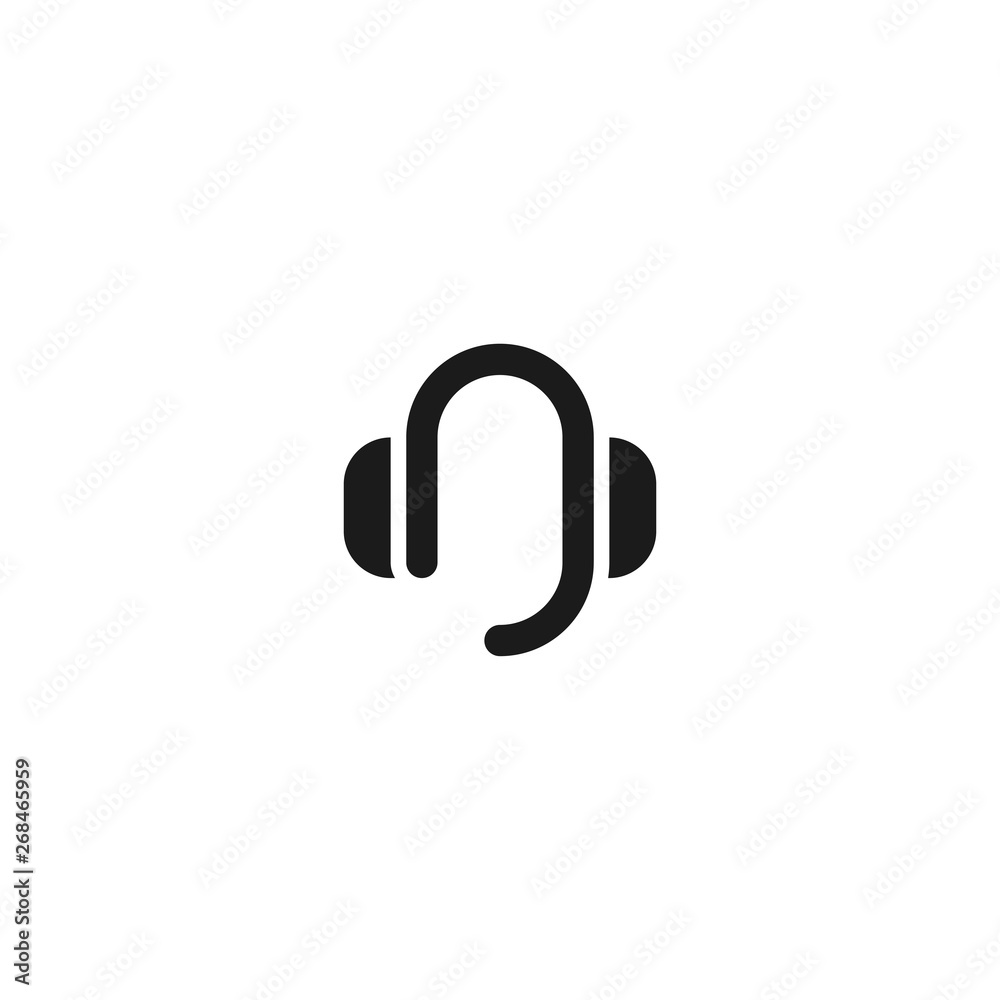 contact support icon design. headphone with mic symbol. simple clean professional business management concept vector illustration design. contact support icon design. headphone with mic symbol. simple clean professional business management concept vector illustration design.