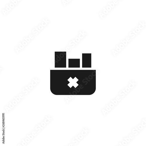 worker resign icon design. stack of files and document with cardboard and cross symbol. simple clean professional business management concept vector illustration design.