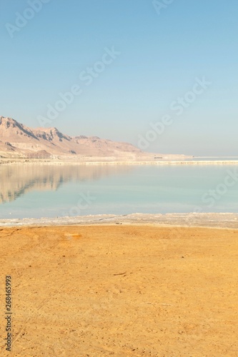 Beach of dead sea in Israel