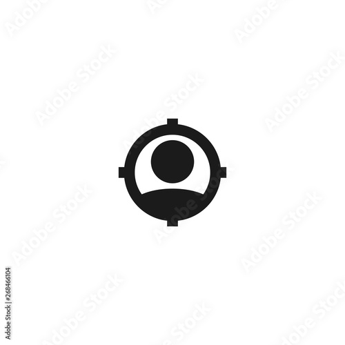 job vacancy looking new worker icon design. employee with aim target for hiring symbol. simple clean professional business management concept vector illustration design.