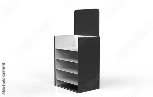 phone accessory display stand  retail display stand with hook for product   display stands isolated on white background. 3d illustration