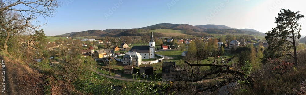 view of the village of Bily Kostel nad Nisou - north of Liberec in Eastern Bohemia in the Czech Republic