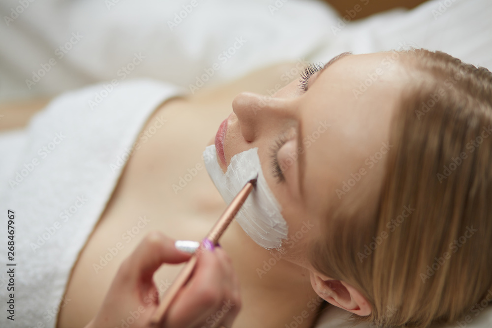 people, beauty, cosmetology and treatment concept - close up of