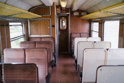 Interior of old city train.