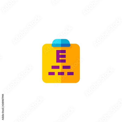 ophthalmologist chart icon design. myopia eye test symbol. medical healthcare vector illustration