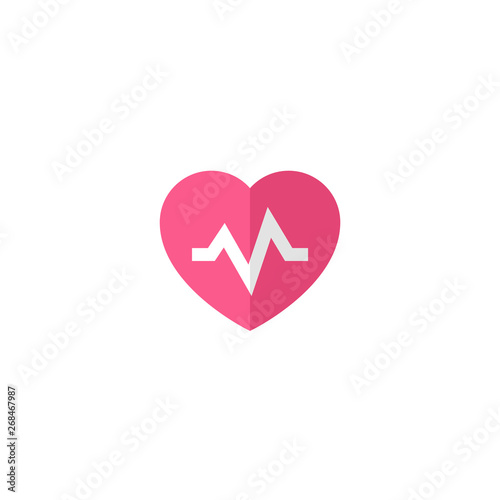 Heart bite icon design. Love with cardiogram symbol. medical healthcare vector illustration