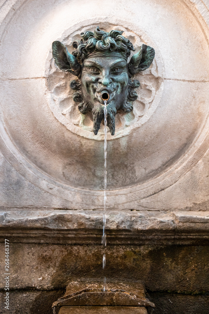 bacchus fountain in Marche Italy