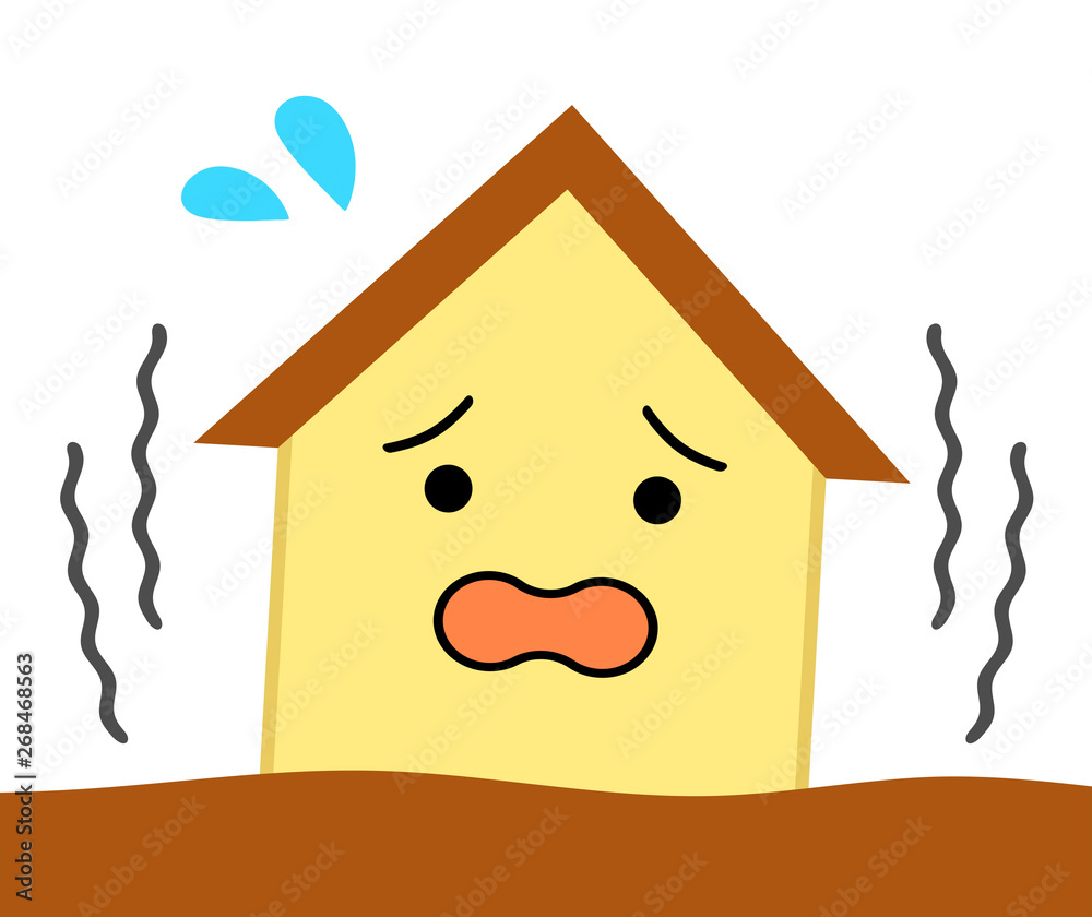 地震で揺れる家 Stock イラスト Adobe Stock