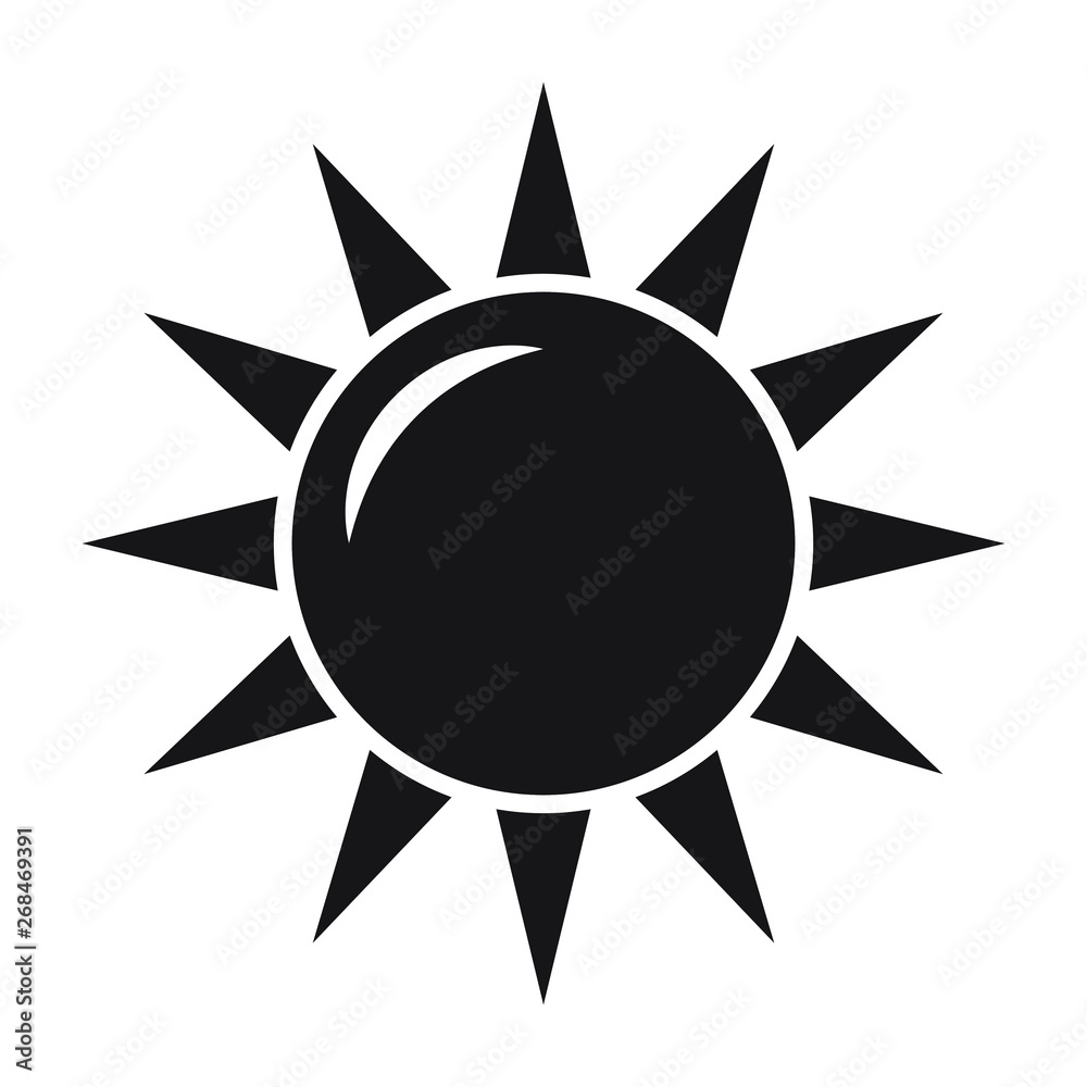 Sun icon vector isolated on white background