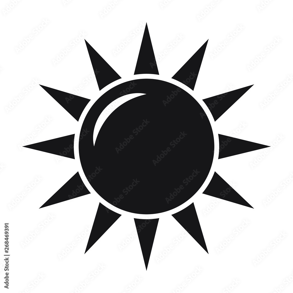 Sun icon vector isolated on white background Sun icon vector isolated on white background