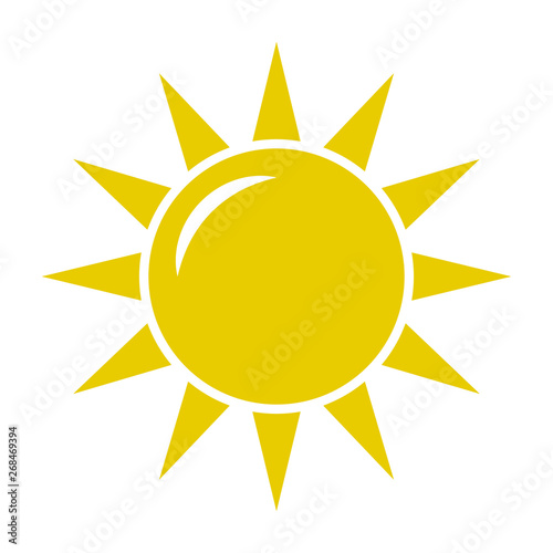 Sun icon vector isolated on white background