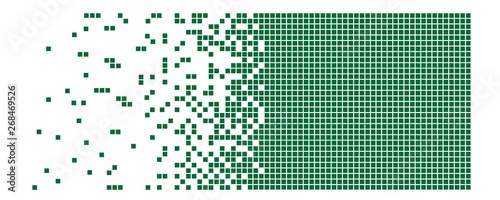 Dissolved filled square dotted vector icon with disintegration effect. Rectangle items are grouped into disappearing filled square form