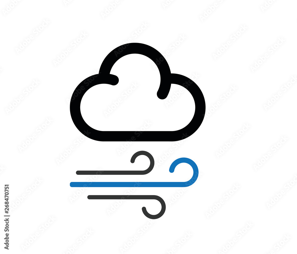 Cloud and wind icon vector Cloud and wind icon vector
