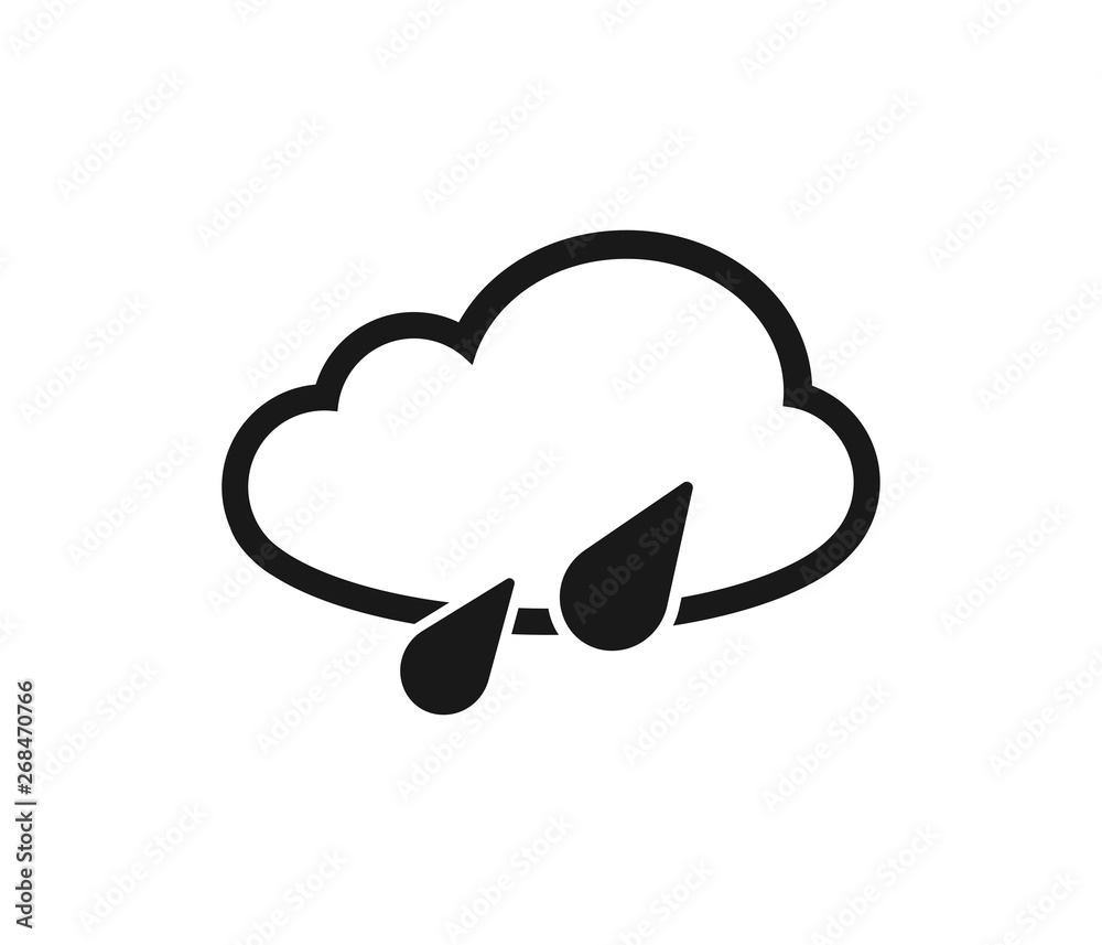 Cloud icon with rain sign vector Cloud icon with rain sign vector