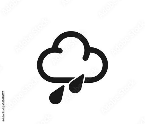 Modern weather icon set, sunny and rainy weather vector on white background 
