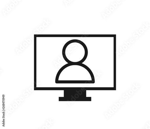 webinar icon - online meeting icon - video call sign 