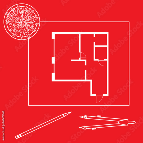 Vector illustration with apartment plan.