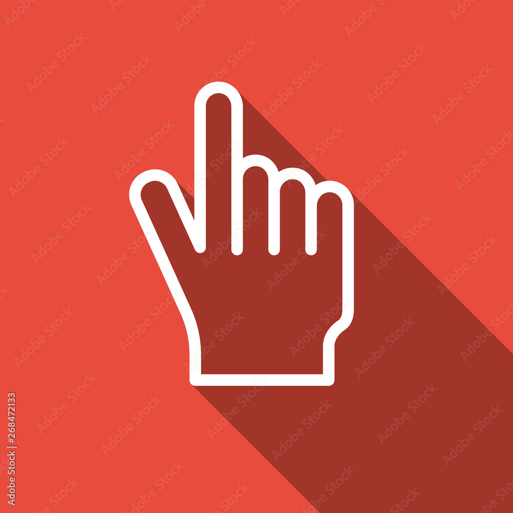 Click here the button hand vector icon line art. Simple modern design illustration. Click here the button hand vector icon line art. Simple modern design illustration.