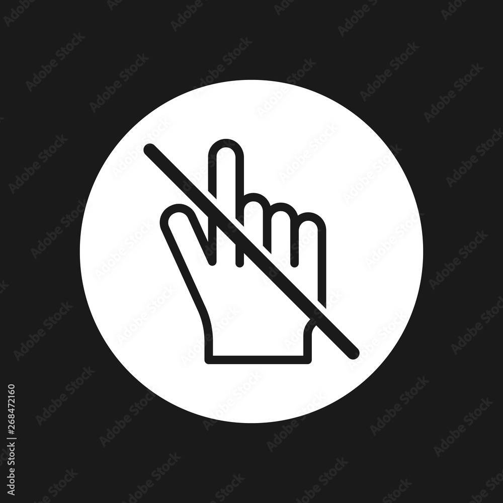No Hand cursor sign vector icon. Do not touch or press. Simple modern design illustration. No Hand cursor sign vector icon. Do not touch or press. Simple modern design illustration.