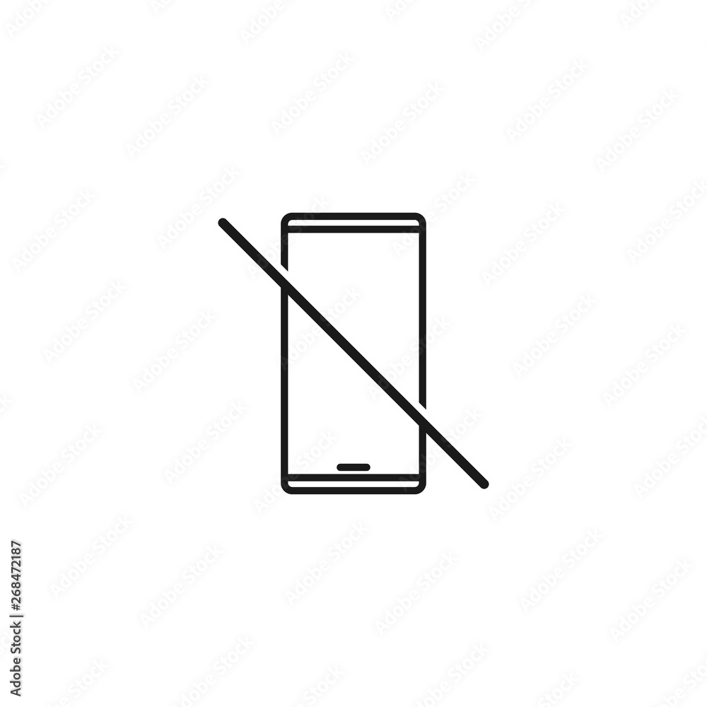 Forbidden Phone Use Sign No Smartphone Icon. Vector Simple modern illustration Forbidden Phone Use Sign No Smartphone Icon. Vector Simple modern illustration