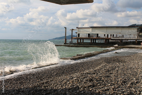 Canvas-taulu raging black sea in inclement weather